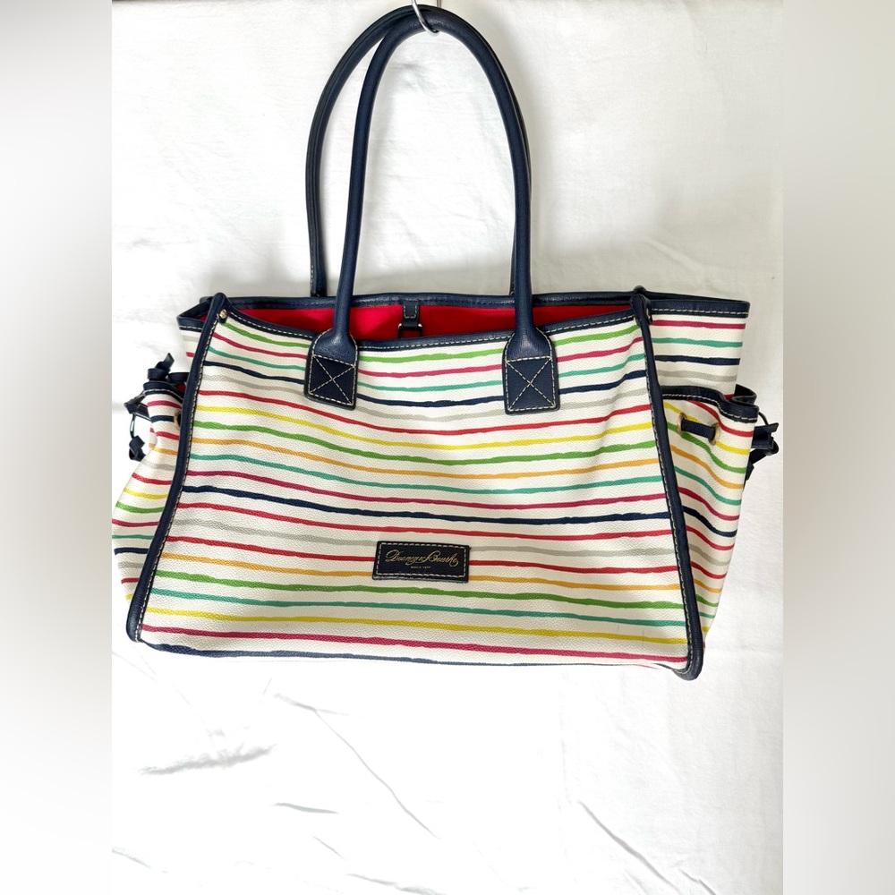 Dooney & Bourke Multi WaterColor Stripes Small Tote Handbag